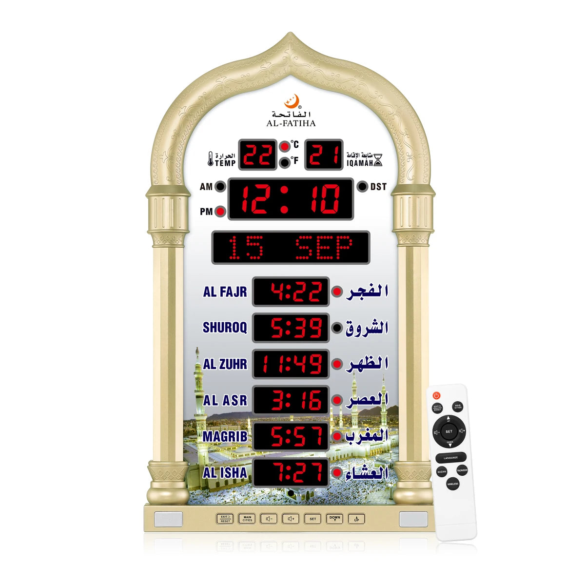 Horloge Mural Azan Musulmane Digitale Prière Hijri