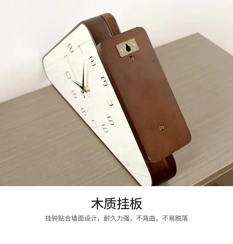 Horloge Mural Double Face Coin Bois Moderne