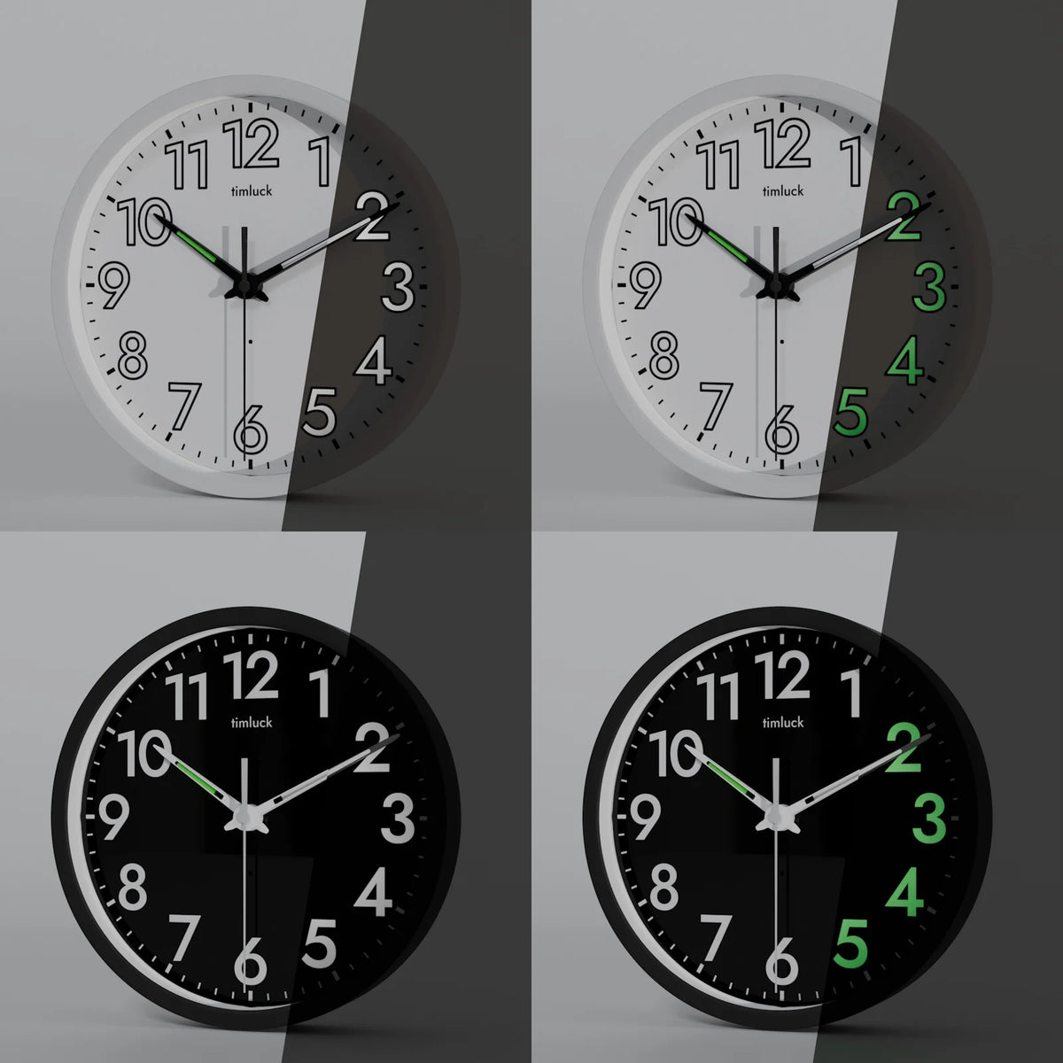 Horloge Mural LED Silencieuse Automatique Luminosité Réglable