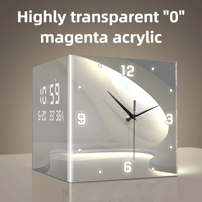 Horloge Mural Coin Double Face Moderne Luxe