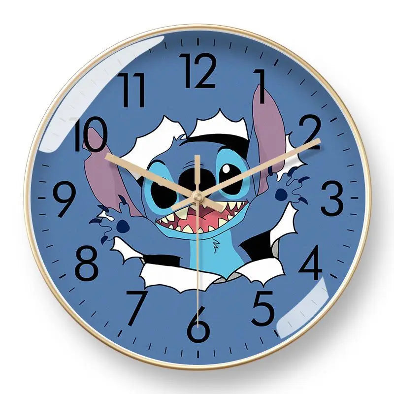Horloge Mural Lilo & Stitch Anime Silencieuse Déco