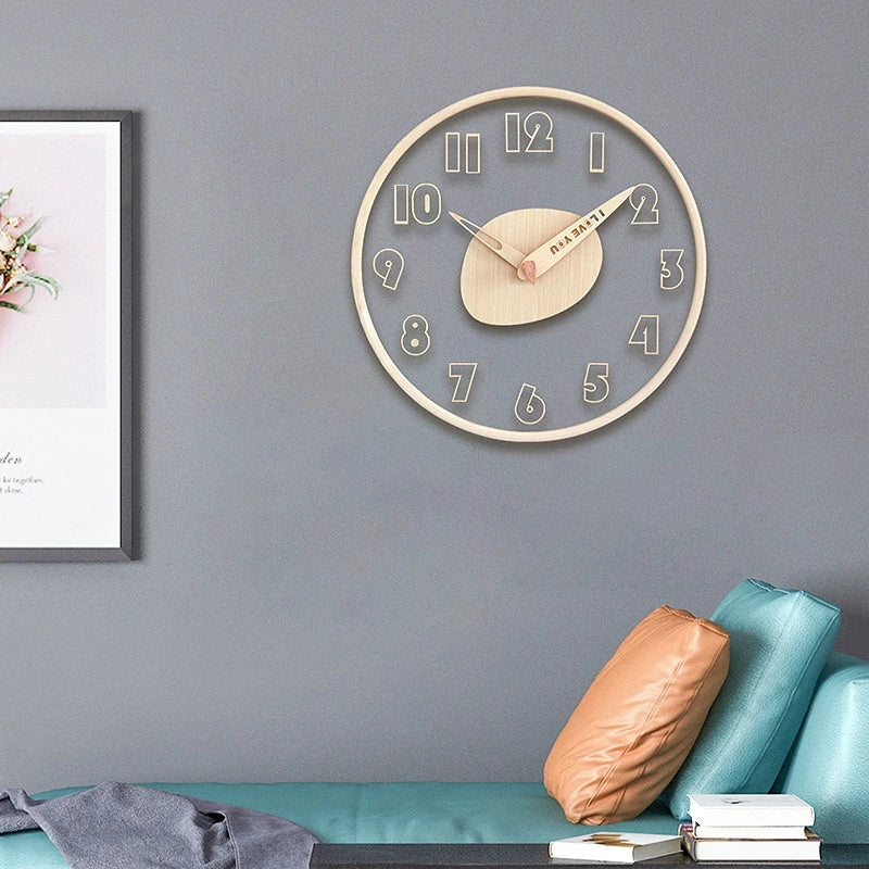 Horloge Murale Scandinave Bois Verre Transparent Design