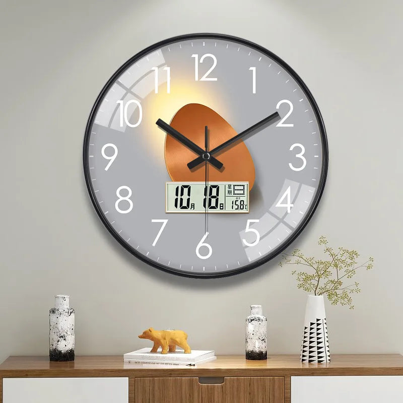 Horloge Murale Luxe Design Date Semaine Quartz Maison