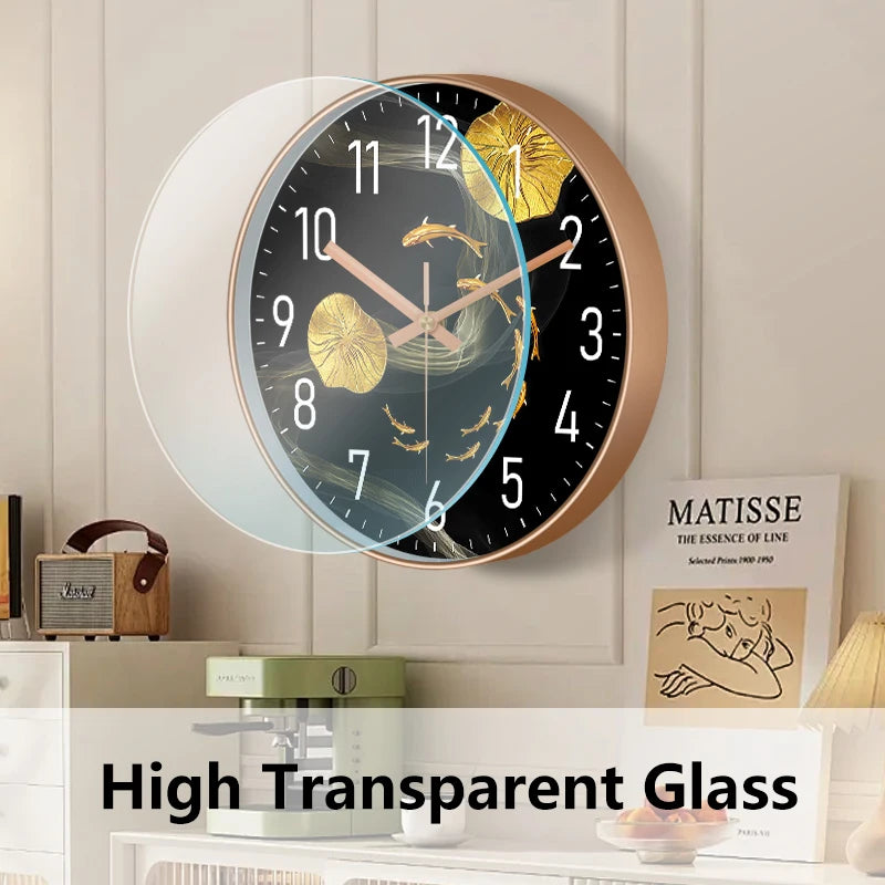 Horloge Mural Poisson Design Moderne Luxe Quartz