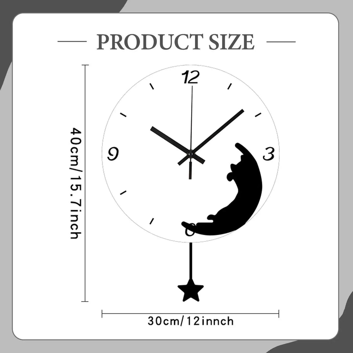 Horloge Mural Chat Mignonne Silencieuse Élégante Unique