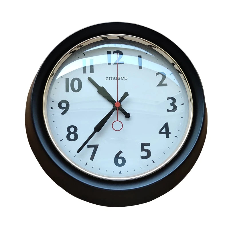 Horloge Mural Vintage Métal Vert Olive Silencieuse