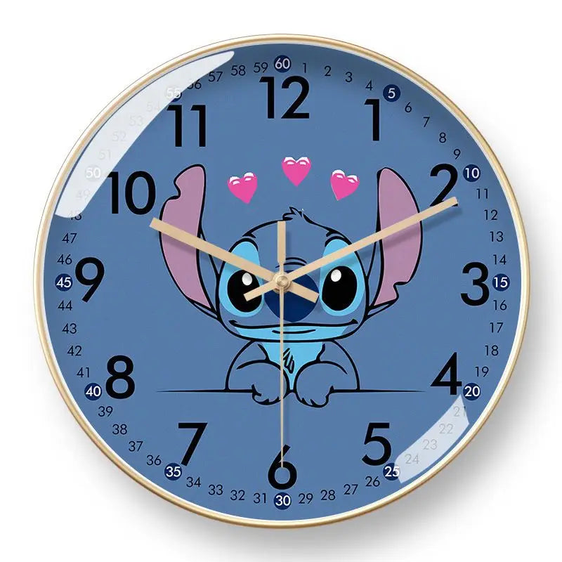 Horloge Mural Lilo & Stitch Anime Silencieuse Déco