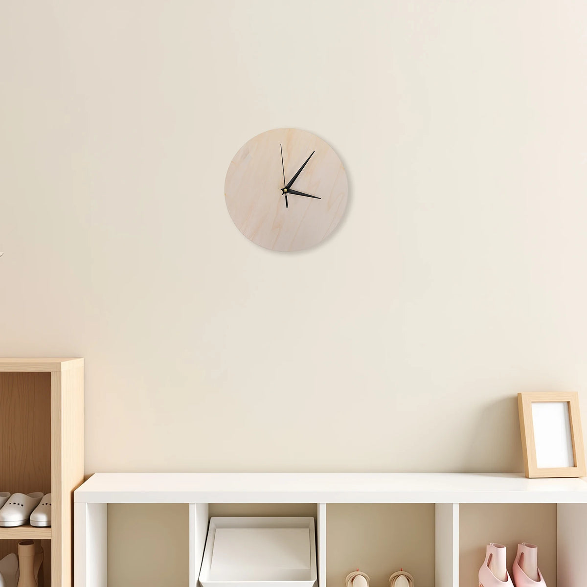 Horloge Mural Bois DIY Rétro Minimaliste Décorative