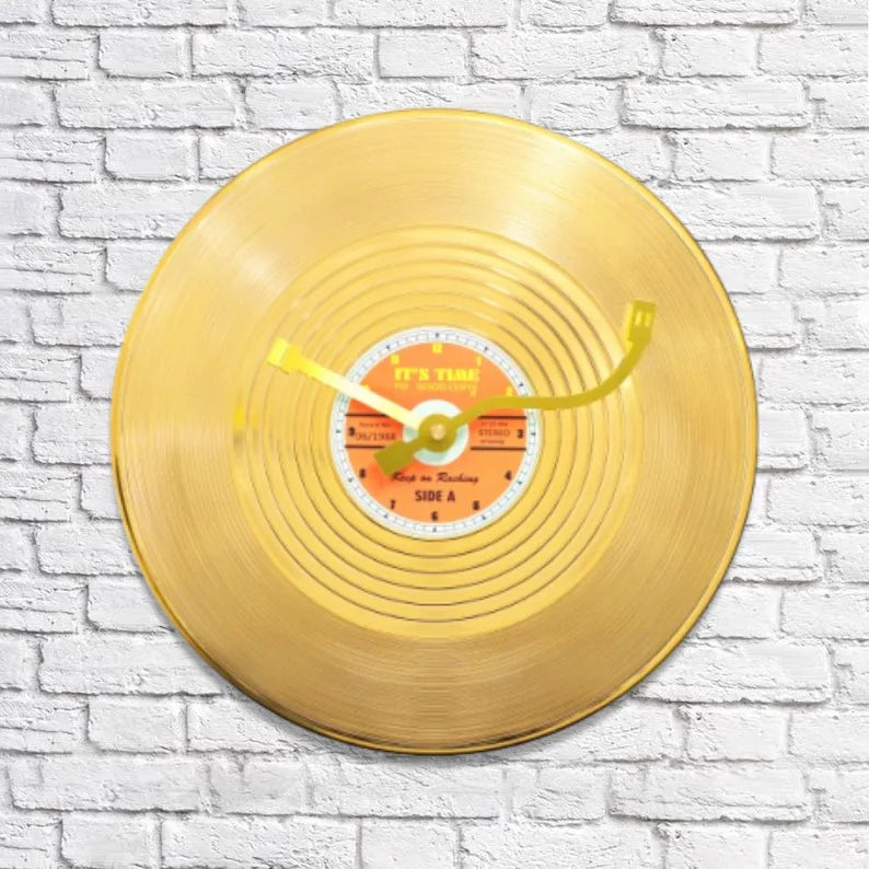 Horloge Mural Vinyle Rétro Vintage Déco Musique