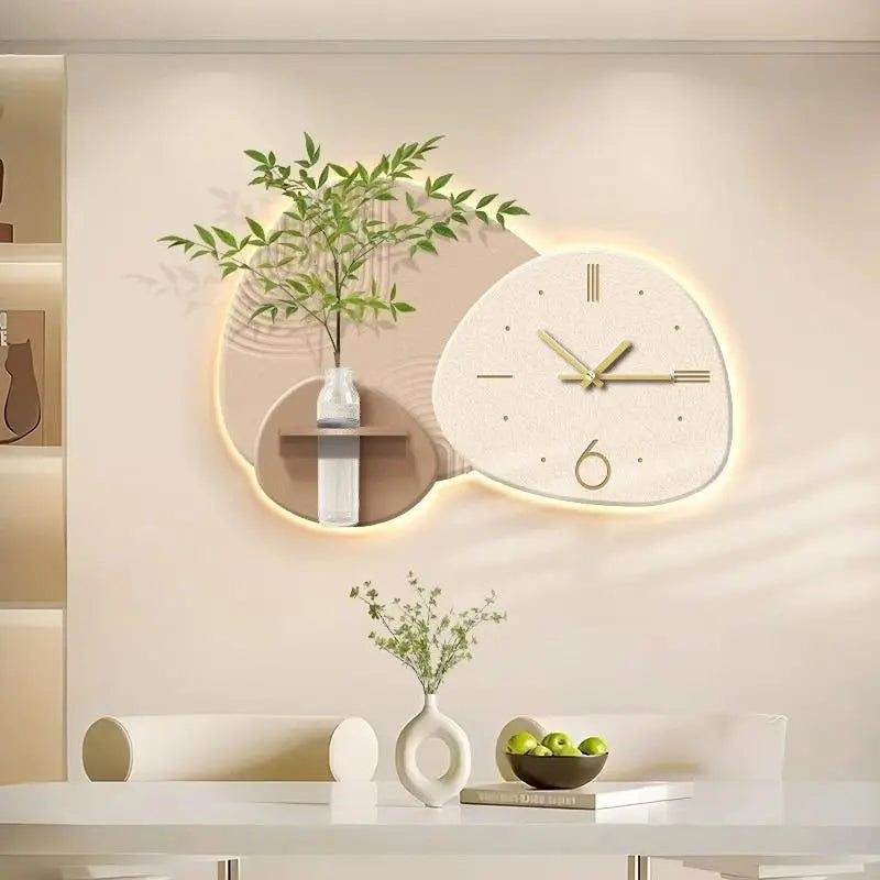 Horloge Murale Tableau Décoratif Végétal Salon Salle Manger