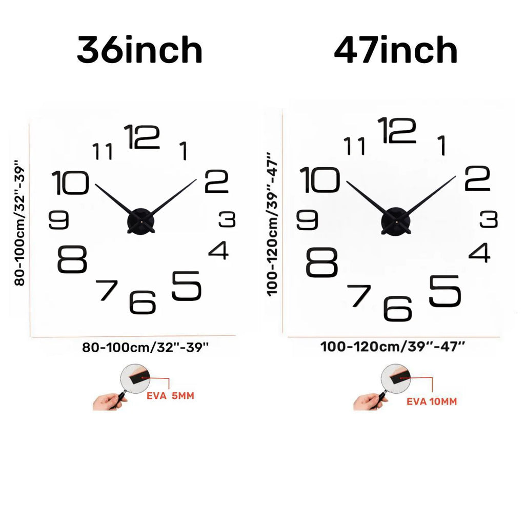 Horloge Murale 3D Lumineuse Silencieuse DIY Numérique Acrylique