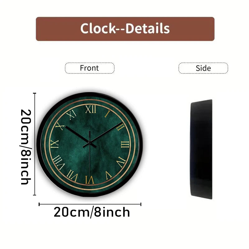 Horloge Mural Vintage Verte Dessin Animé Silencieuse Enfants