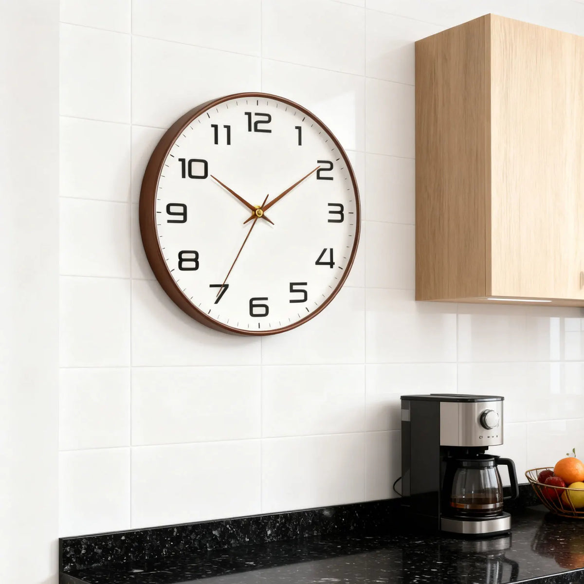 Horloge Mural Ronde Vintage Élégante Grands Chiffres Maison