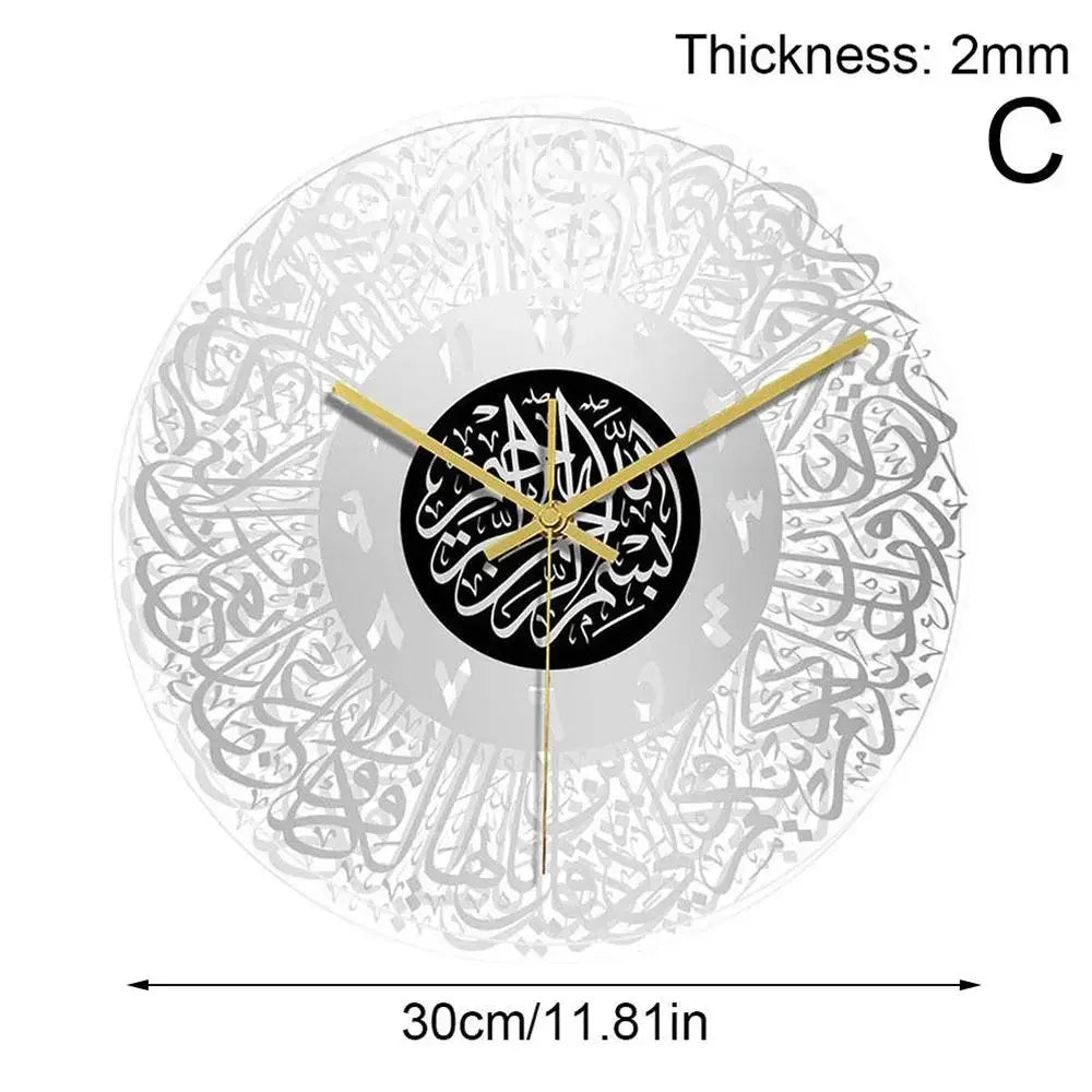 Horloge Mural Ramadan Acrylique Chiffres Romains 3D Islamique