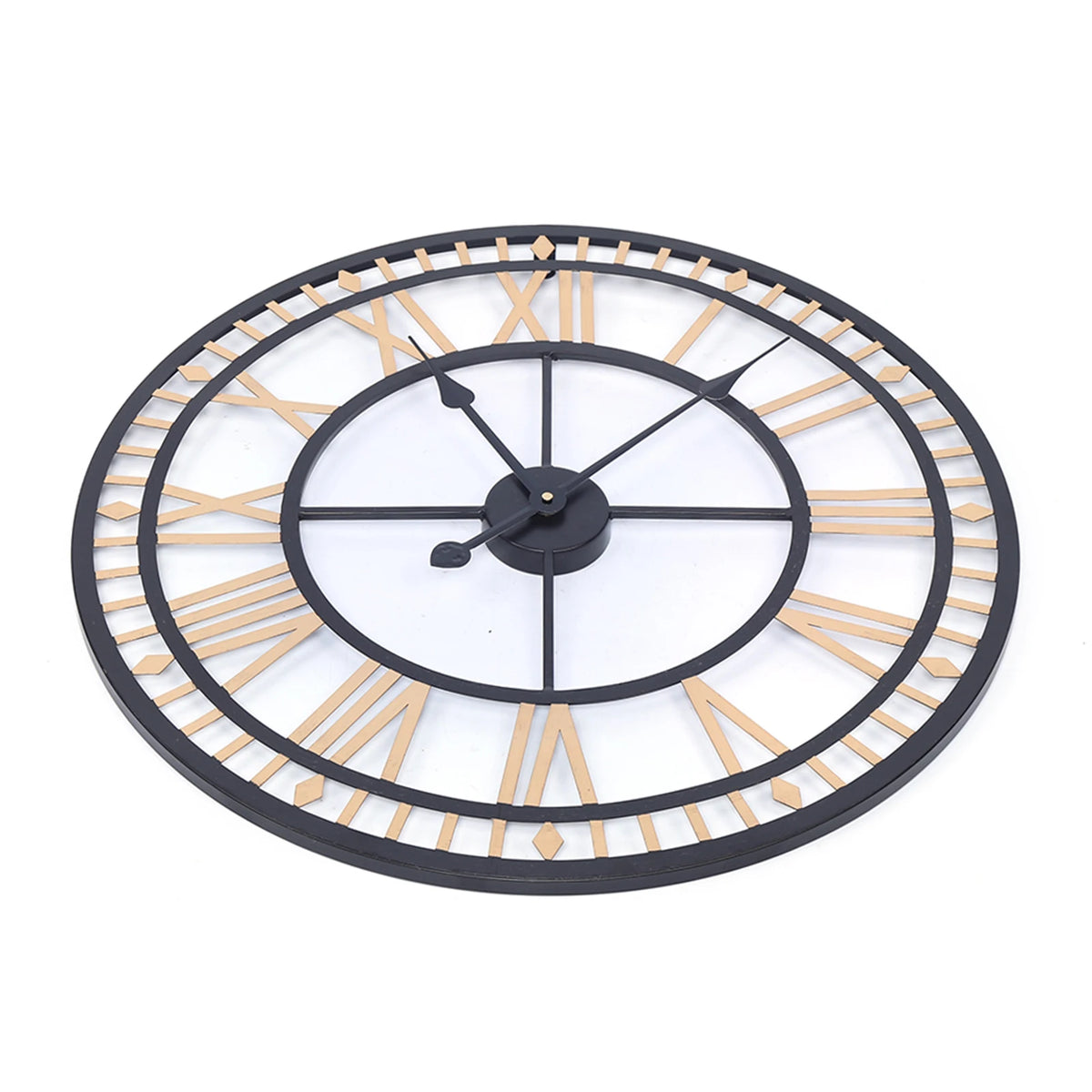 Horloge Mural Ronde Or Métal Moderne Salon Chambre