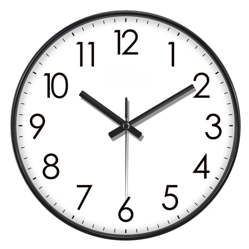 Horloge Mural Silencieuse Moderne Quartz, Grands Chiffres Lisibles.