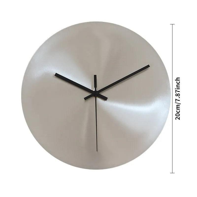 Horloge Mural Ronde Silencieuse Sans Chiffres Inox Moderne