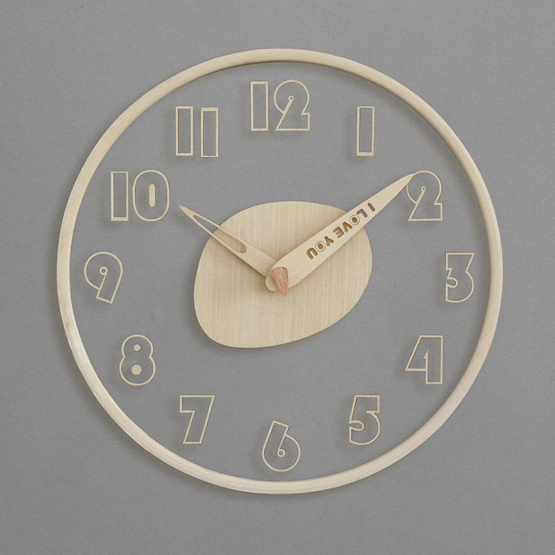 Horloge Murale Scandinave Bois Verre Transparent Design Image