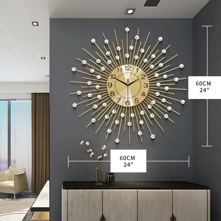 Horloge Mural Vintage Or Luxe Moderne Silencieuse Chic
