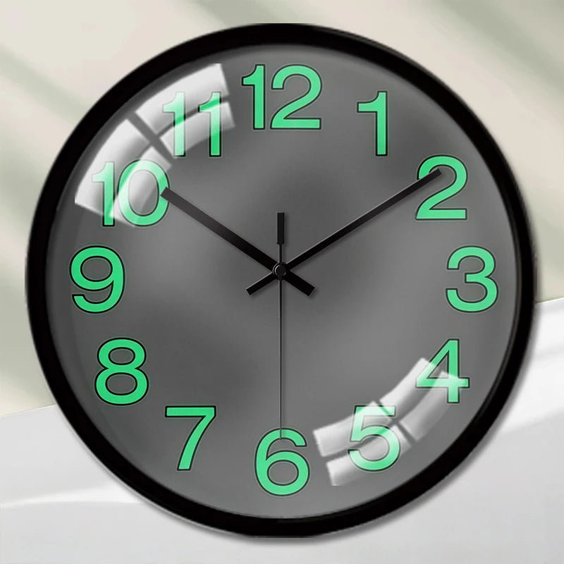 Horloge Mural Ronde Verte Silencieuse Cartoon Enfant