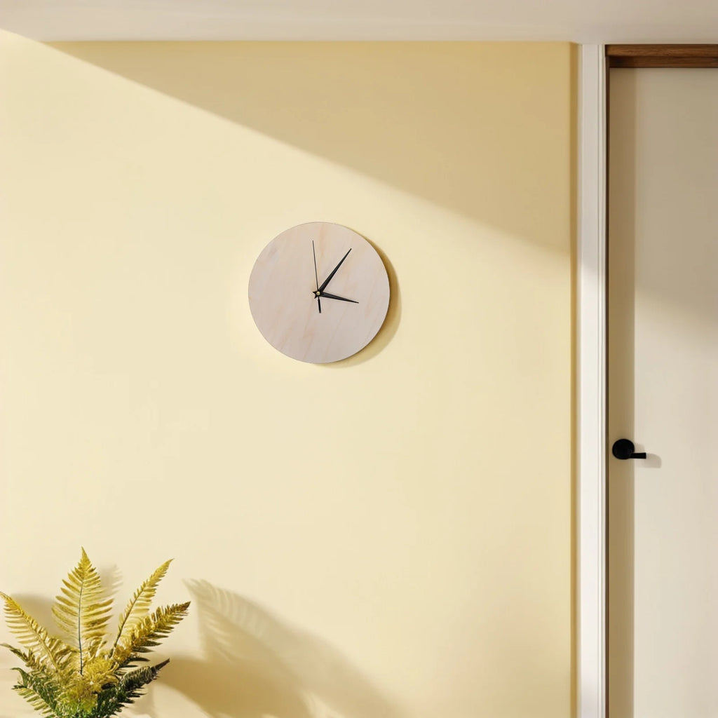 Horloge Mural Bois Rond Vierge DIY Enfants Peinture