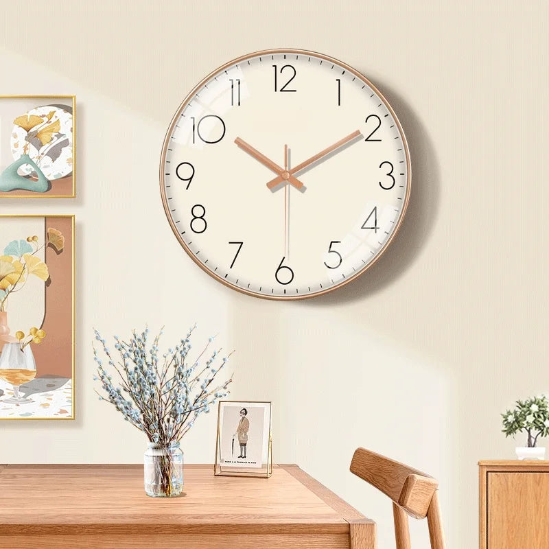 Horloge Mural Quartz Nordique Silencieuse Déco Luxe