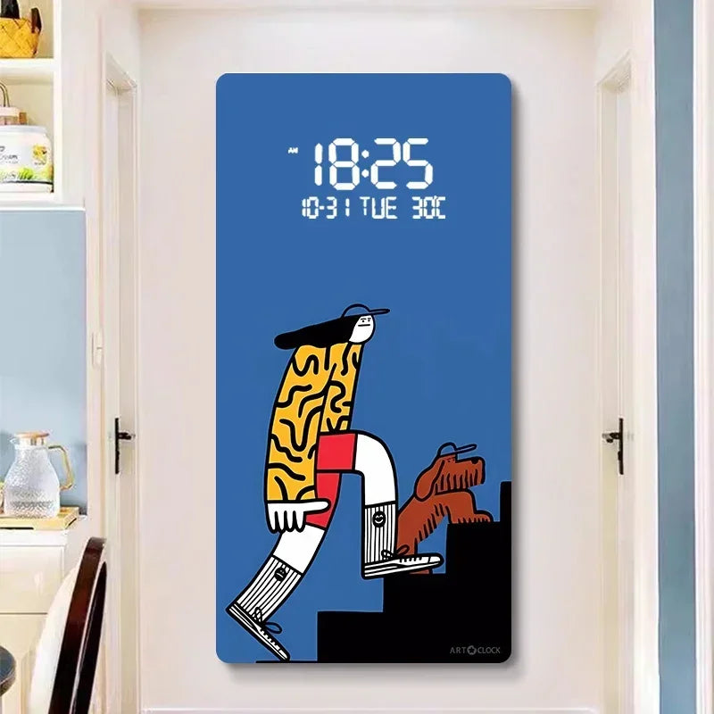 Horloge Murale Géante Cartoon Quartz Décoration Maison