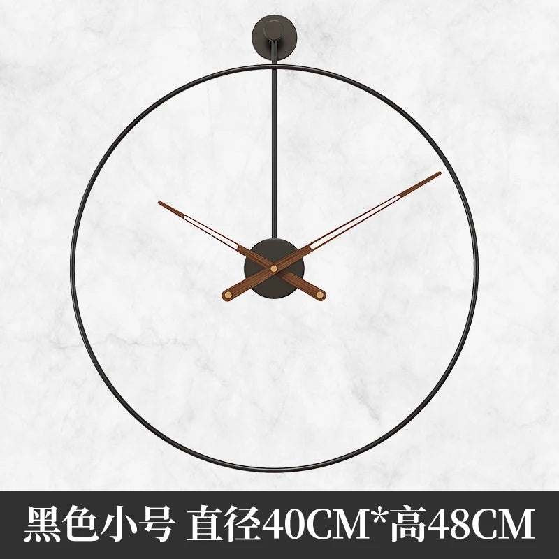 Horloge Mural Métal Minimaliste Industrielle Sans Perçage Silencieuse