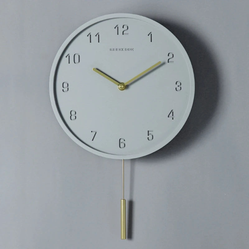 Horloge Mural Ciment Gris Silencieuse Industrielle Minimaliste