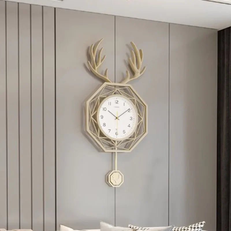 Horloge Murale Kawaii Animaux Digitale Pendule Or