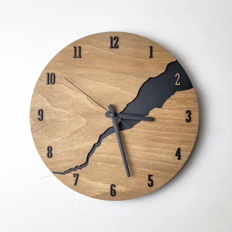 Horloge Mural Bois Minimaliste Design Créatif Moderne