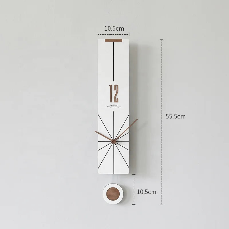 Horloge Mural Pendule Noire Moderne Bois Chambre