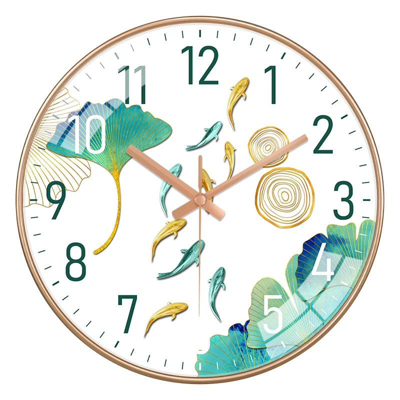 Horloge Mural Poisson Moderne Luxe Quartz Décoration