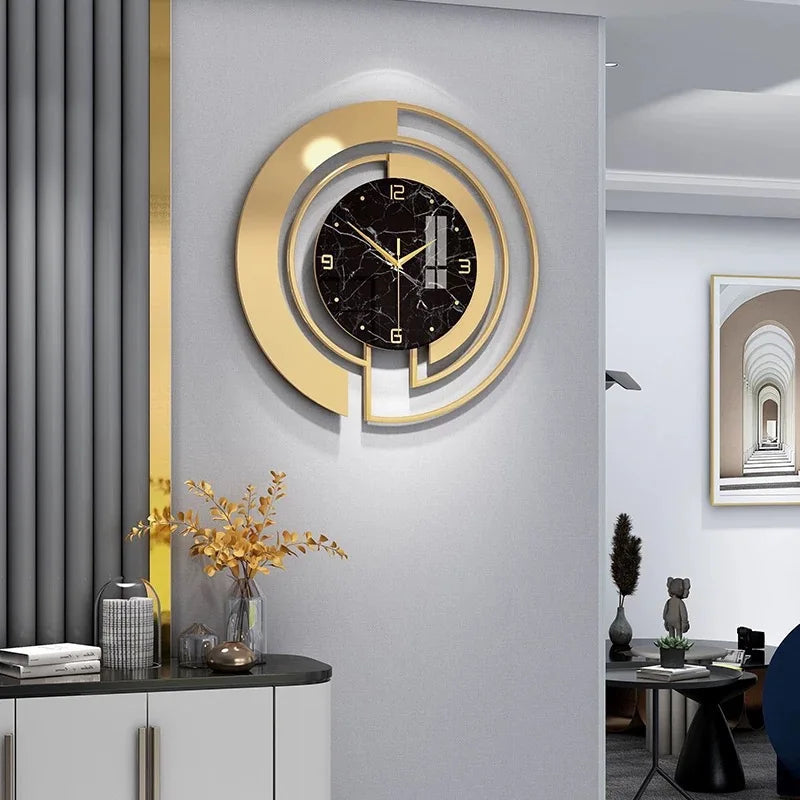 Horloge Mural Grande Luxe Métal Design Nordique Salon
