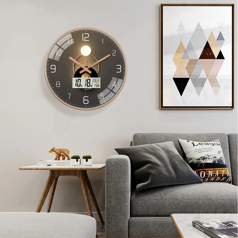Horloge Mural Créative Luxe Date Semaine Quartz