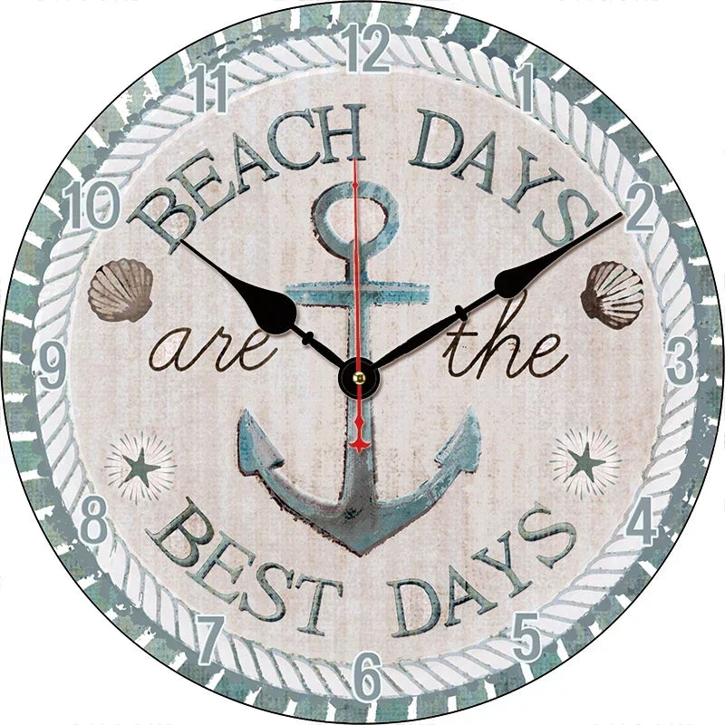 Horloge Murale Vintage Silencieuse Shabby Chic Décoration