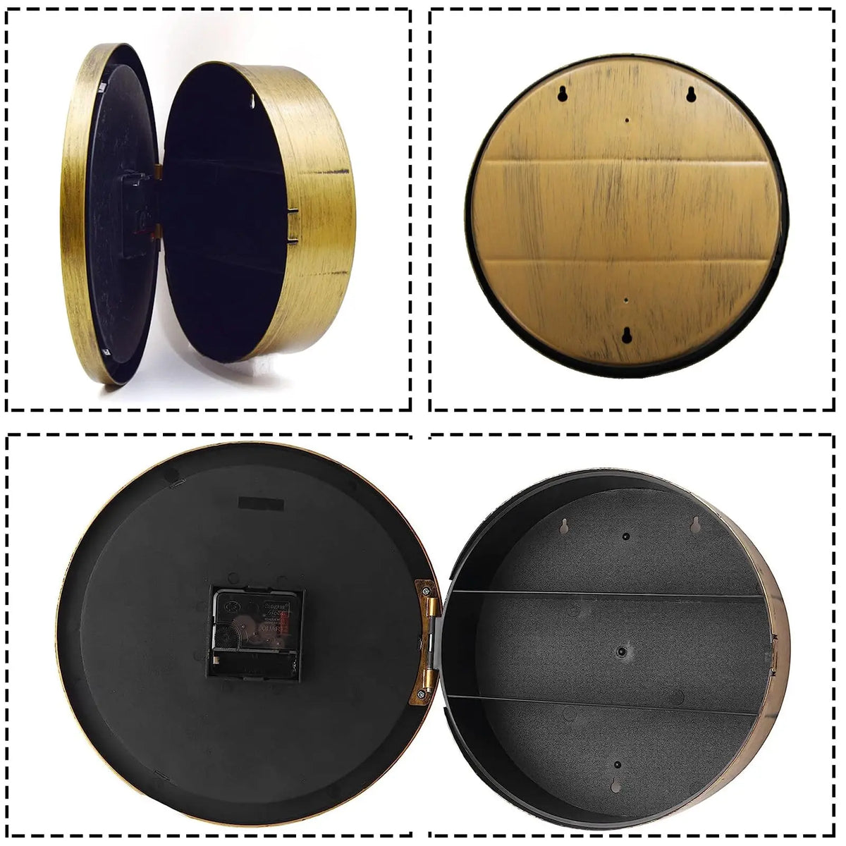 Horloge Murale Coffre-Fort Camouflé Vintage Décoratif