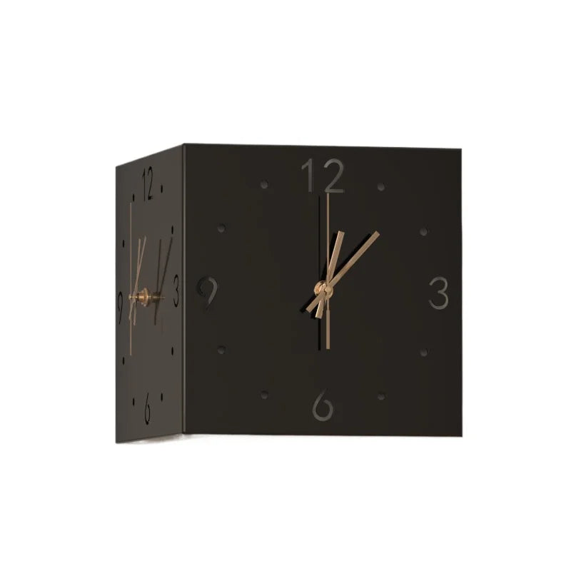 Horloge Mural Double-Face D'angle Minimaliste Silencieuse