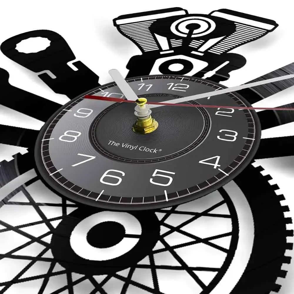 Horloge Mural Moto Service Rétro Garage Bar.