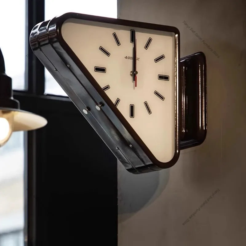Horloge Murale Design Nordique Double Face Coin Salon