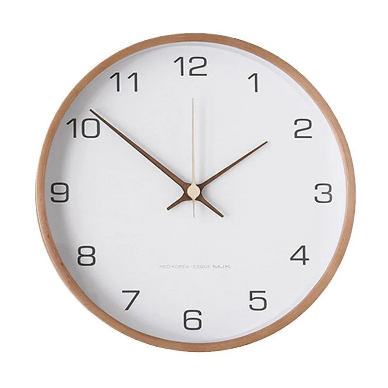 Horloge Murale Bois Massif Nordique Moderne Créative.
