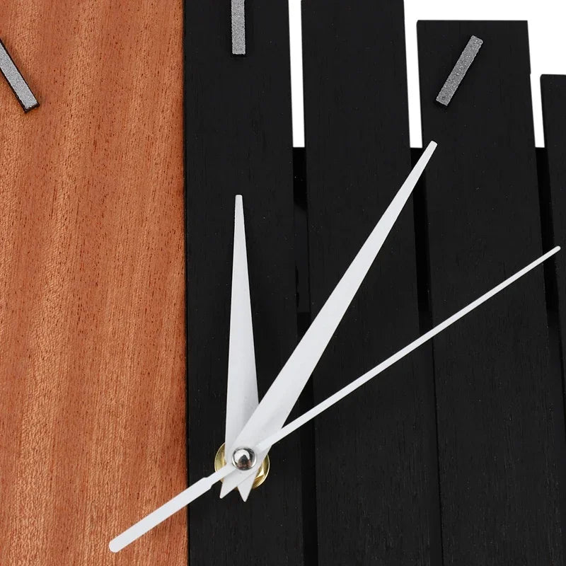 Horloge Mural Bois Industrielle Abstraite Irrégulière Déco Salon