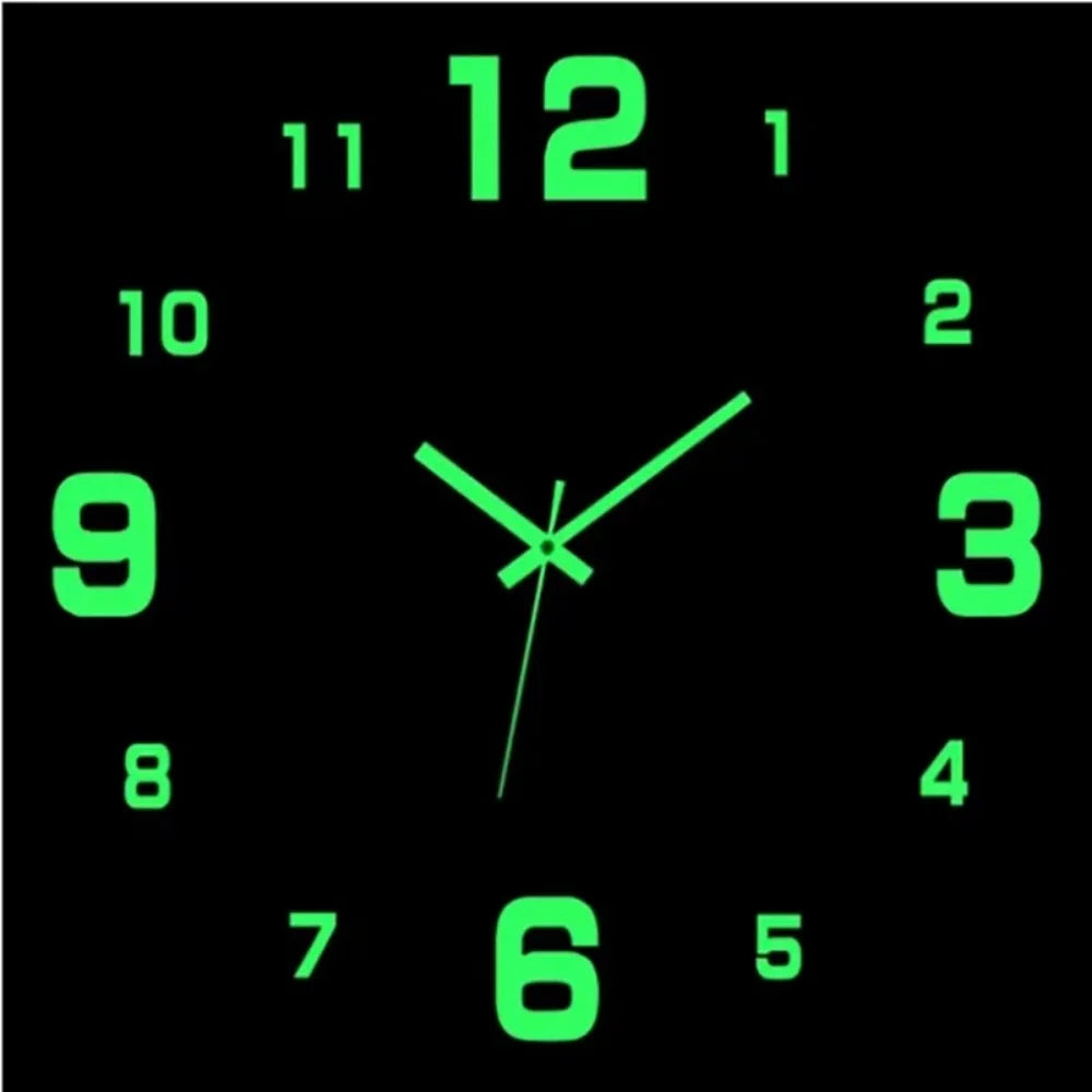Horloge Mural DIY 3D Acrylique Silencieuse Adhésive