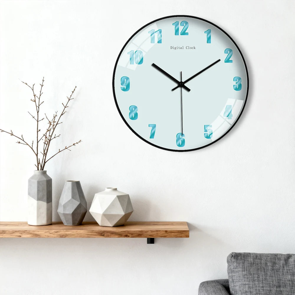 Horloge Murale Silencieuse Colorée Style Chaleureux Cuisine