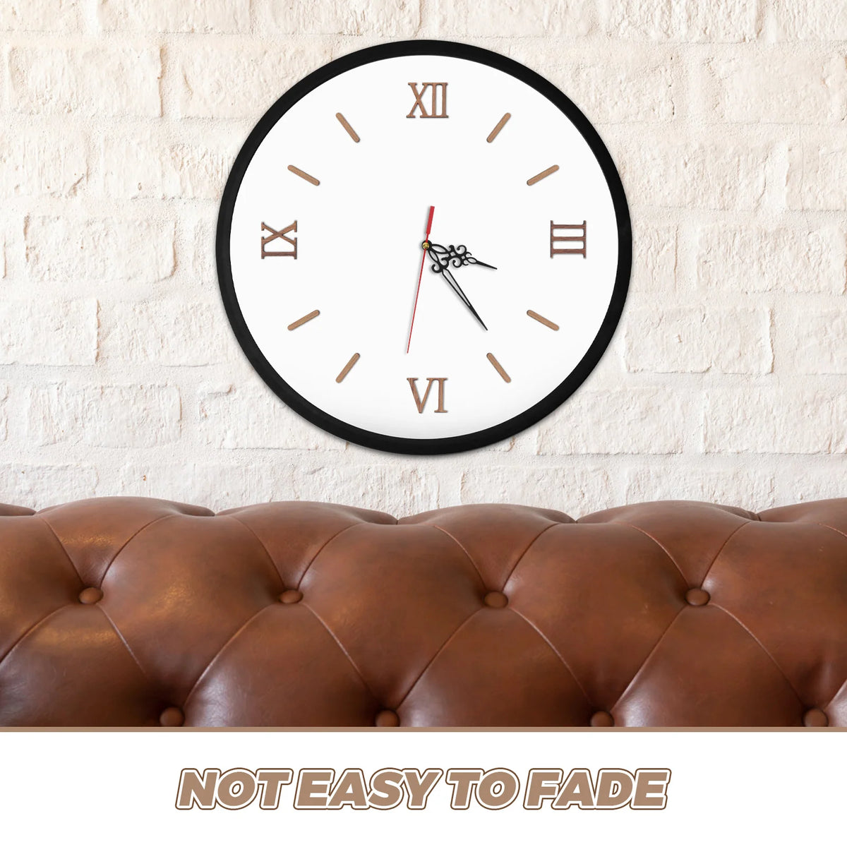 Horloge Mural DIY Chiffres Romains Bois Adhésifs Bohème Silencieux