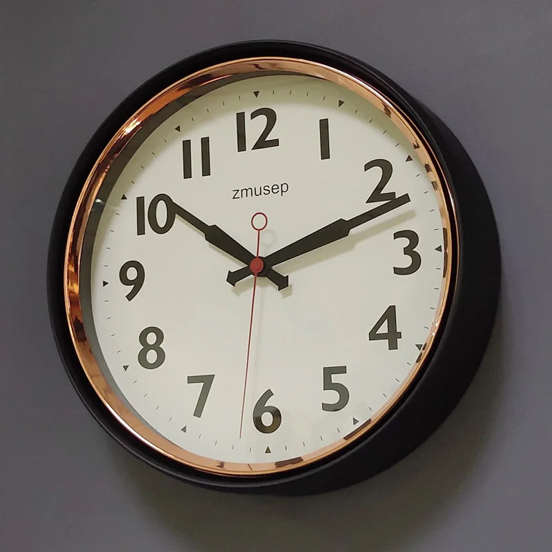 Horloge Mural Vintage Vert Olive Métal Silencieuse Déco