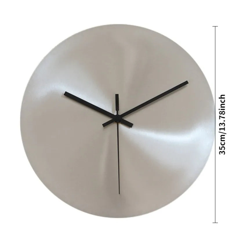 Horloge Murale Ronde Silencieuse Acier Inoxydable Moderne
