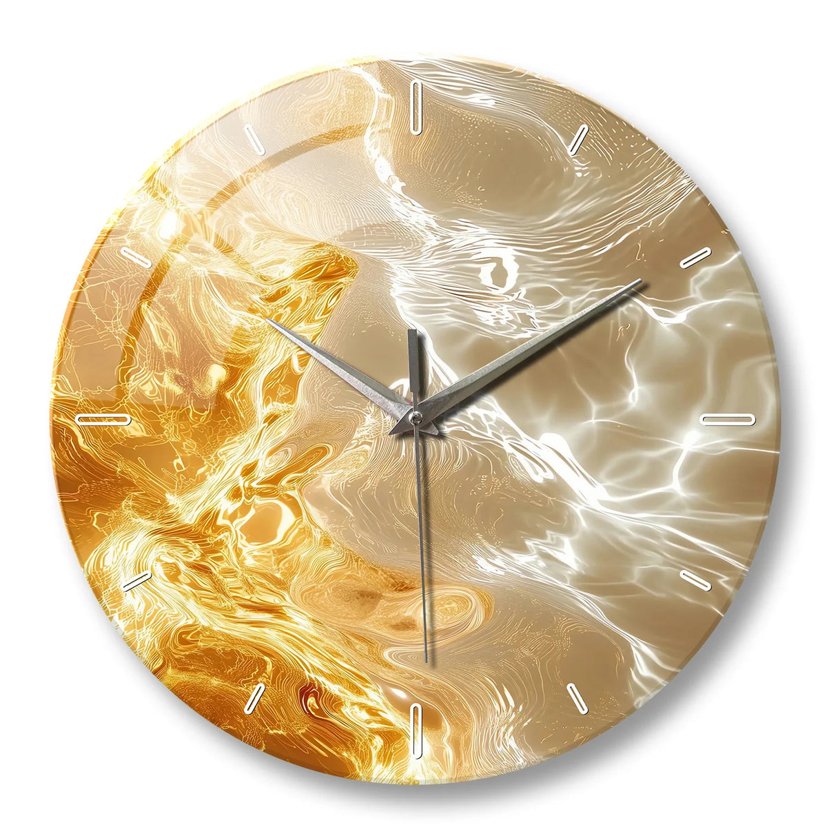 Horloge Mural Marbre Vert Fonce Verre Trempé Design