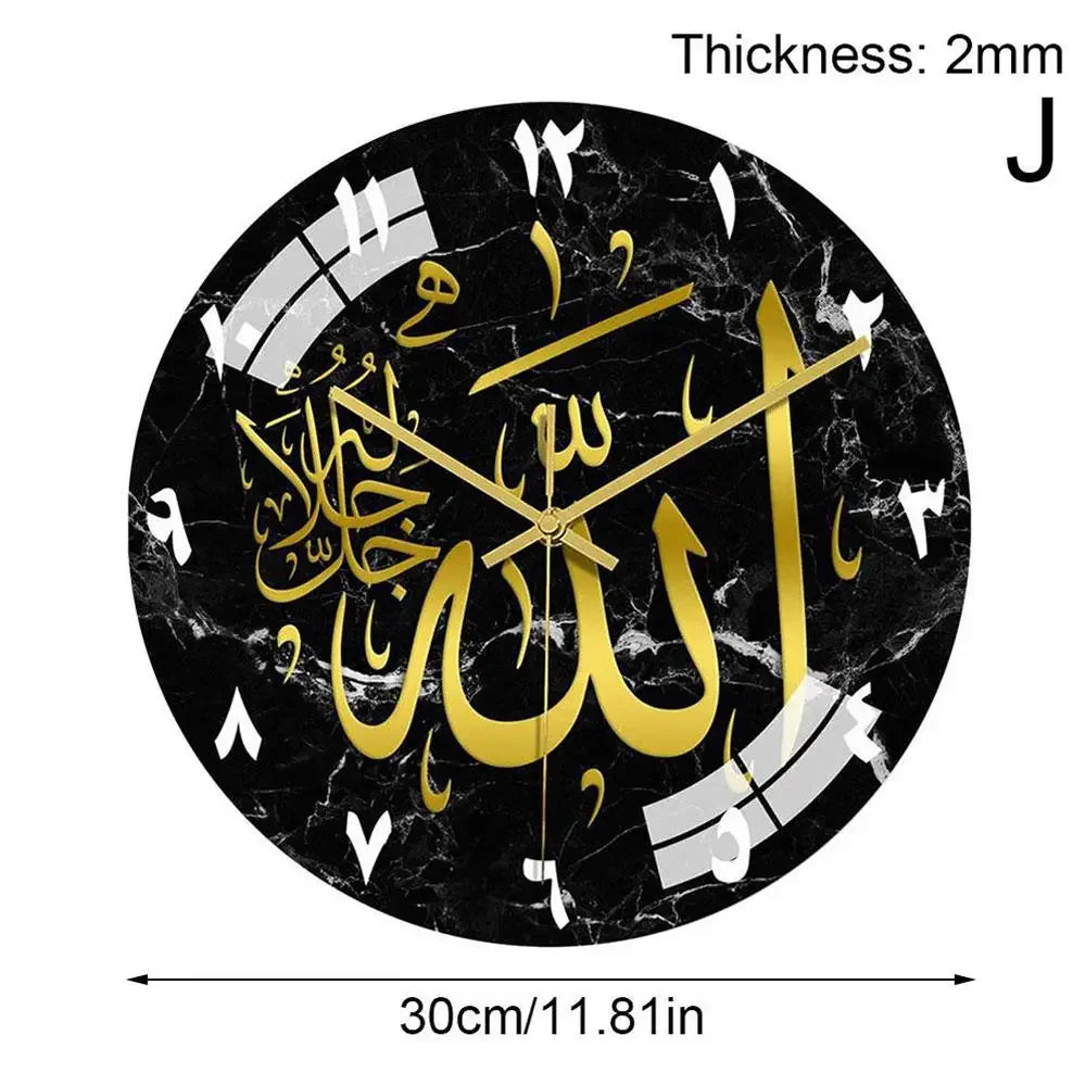 Horloge Murale Ramadan Chiffres Romains Décoration Acrylique 3D