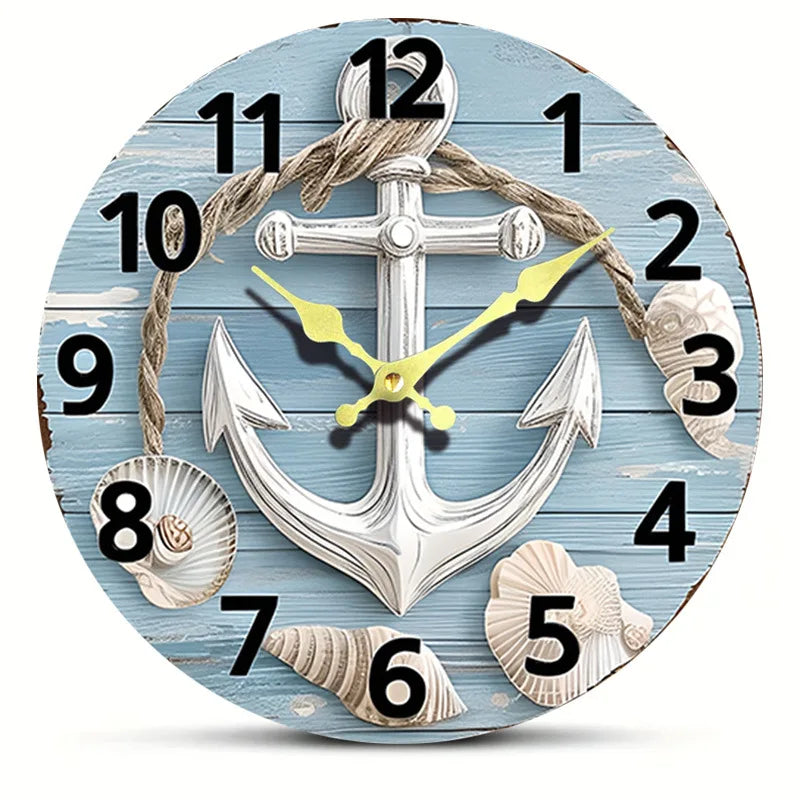 Horloge Mural Bois Ronde Motif 3D Silencieuse